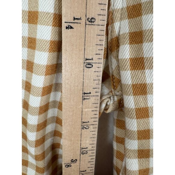 Wrangler Wanderer 622 gingham high waist flare jeans sz tan 26x32 - Picture 5 of 10
